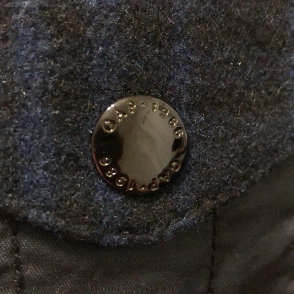 GAP Kids Black/Navy Blue Plaid Button Front Coat Camp Jacket Size 12 - Picture 4 of 8